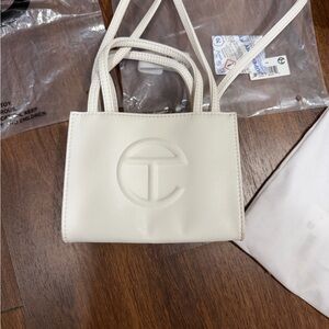 Telfar White Mini Shopping Bag